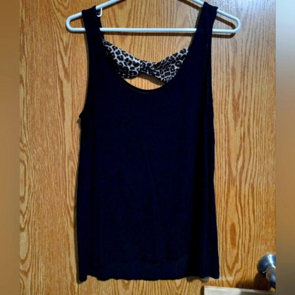 Rue21 Tops - RUE21, Large, Black with cheetah bow on back